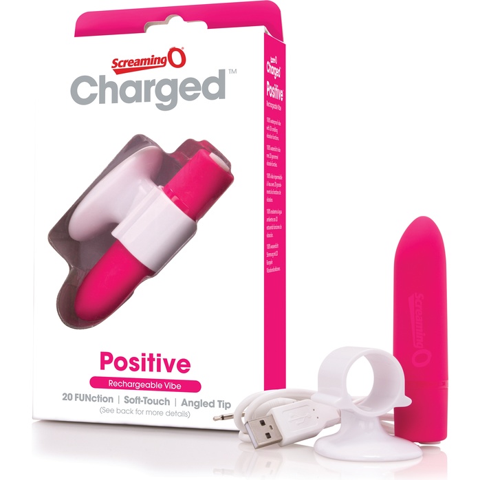 Гладкий мини-вибратор Charged Positive - 10 см. Фотография 7.