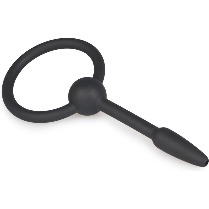 Черный уретральный расширитель Small Silicone Penis Plug With Pull Ring - 10,5 см - Sinner Gear Unbendable. Фотография 2.
