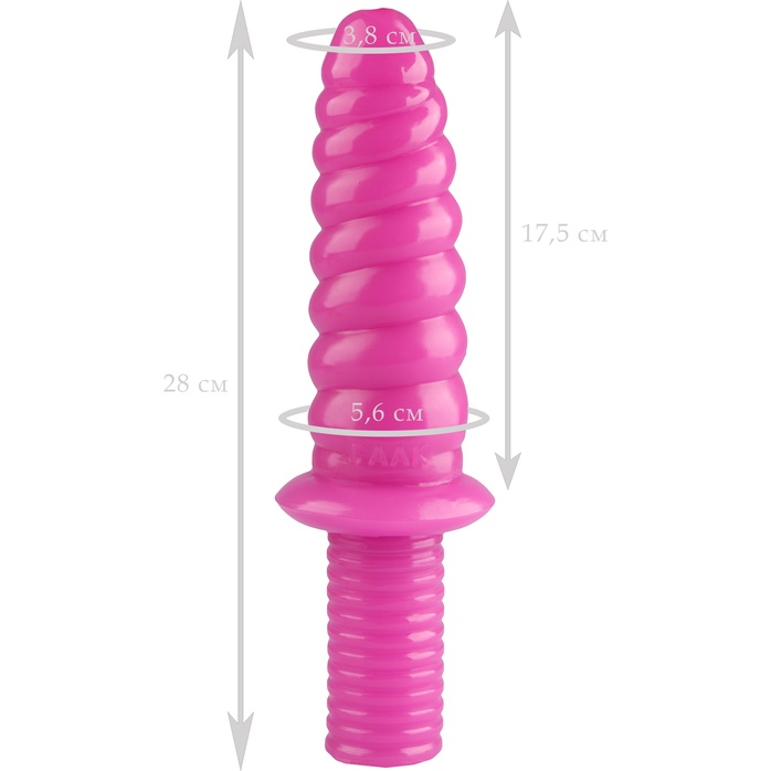 Розовый фантазийный фаллоимитатор Улитка - 28 см. - 101Х-XX - Фистинг, гиганты. Фотография 2.