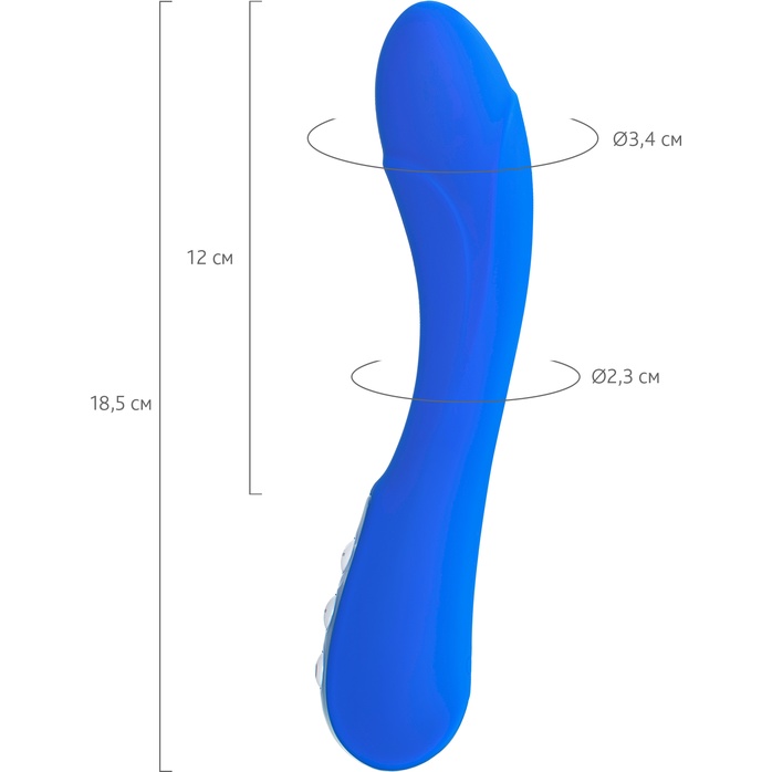 Нереалистичный синий вибратор BLURY - 18,5 см - L EROINA. Фотография 2.
