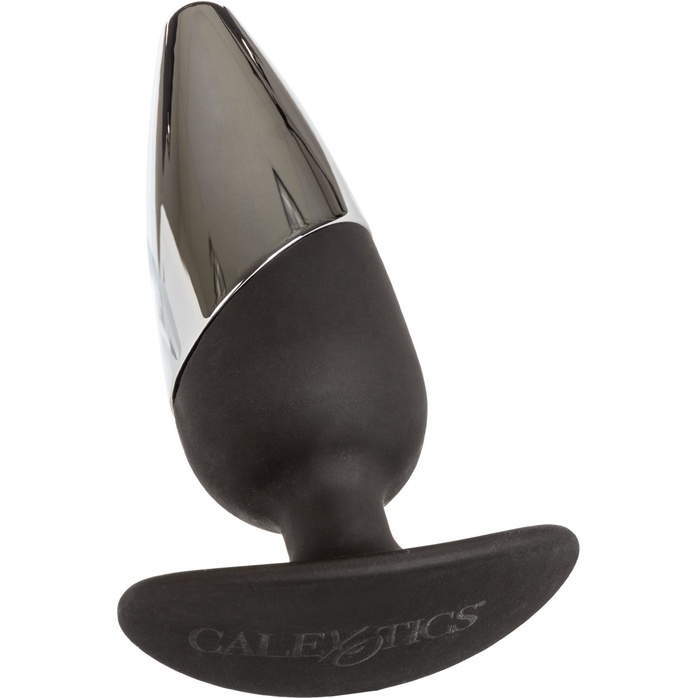 Серебристо-черная анальная пробка Executive Pro Plug - 12,75 см - Anal Toys. Фотография 5.