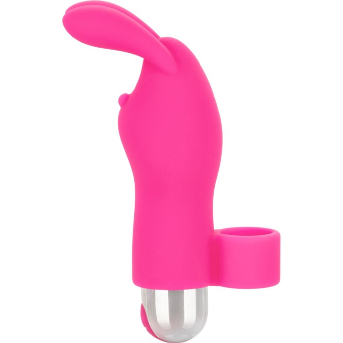 Розовая пулька-насадка на палец Finger Bunny - 8,25 см - Intimate Play. Фотография 2.