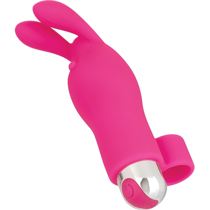 Розовая пулька-насадка на палец Finger Bunny - 8,25 см - Intimate Play. Фотография 4.