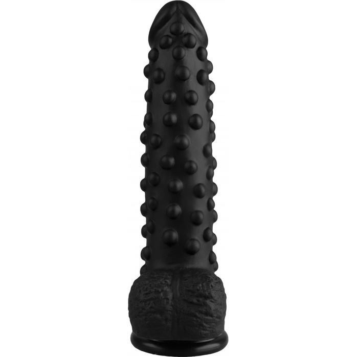 Черный анальный фаллоимитатор с пупырышками - 23,5 см - 101Х-XX - Фистинг, гиганты. Фотография 2.