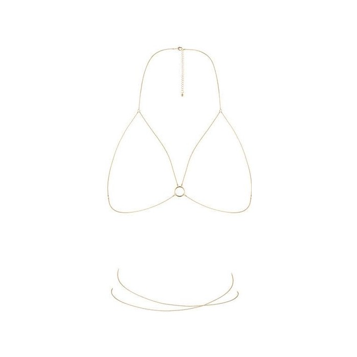 Золотистая упряжь-цепочка Magnifique Bra Chain. Фотография 2.