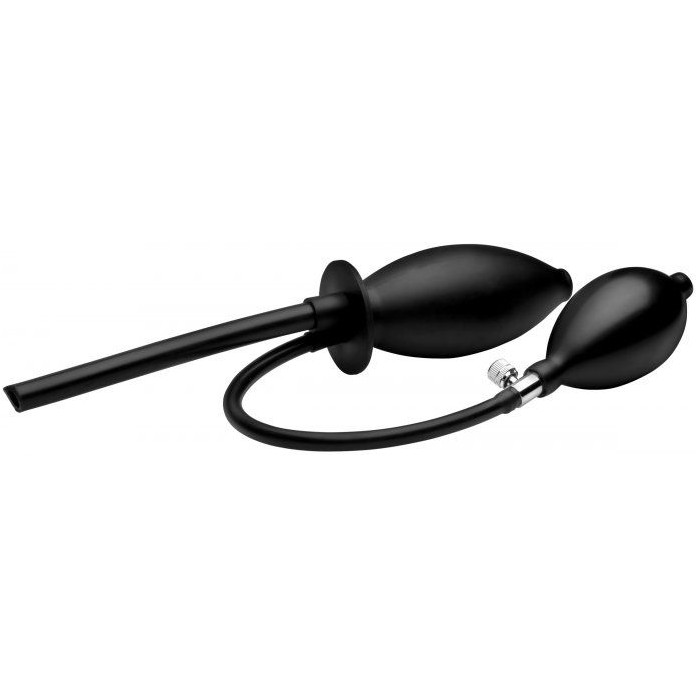 Черная анальная пробка с расширением Isabella Sinclaire Inflatable Enema Plug - 11,4 см - Mistress by Isabella Sinclaire 