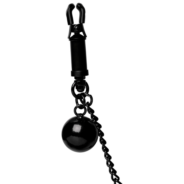 Зажимы для сосков с утяжелителями и цепочкой Clamps with Ball Weights and Chain - Mistress by Isabella Sinclaire . Фотография 2.