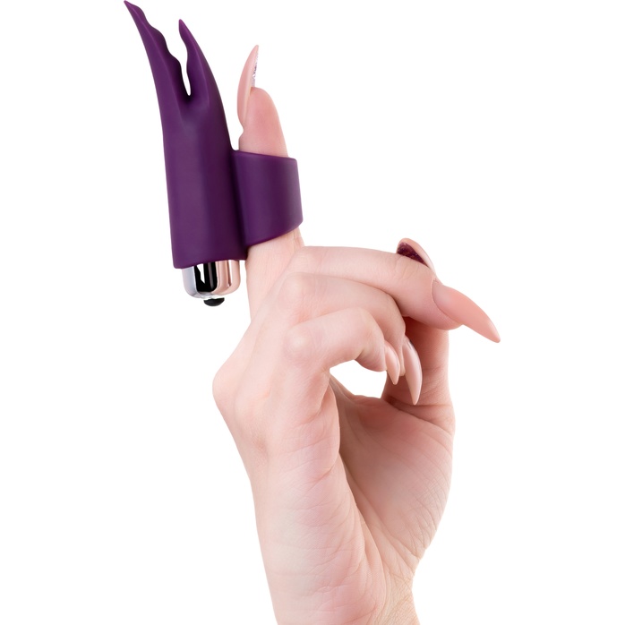 Фиолетовая вибронасадка на палец JOS Tessy - 9,5 см. Фотография 2.