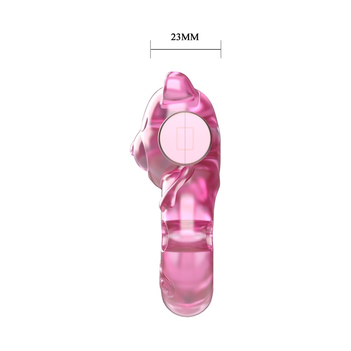 Розовое эрекционное виброкольцо на пенис Pink Bear. Фотография 5.