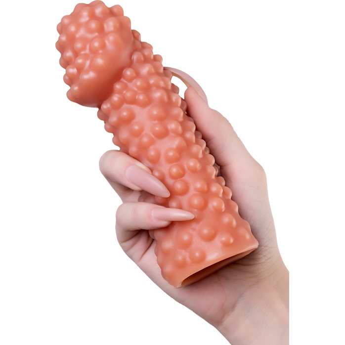 Реалистичная насадка на пенис с бугорками - 16,5 см. Фотография 3.