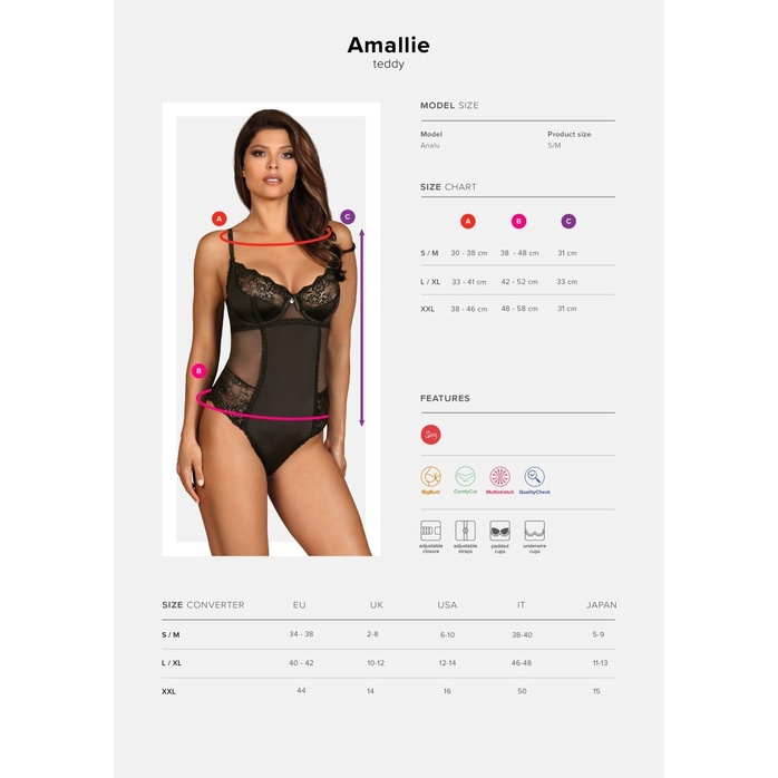 Пикантное кружевное боди Amallie - Sexy. Фотография 5.
