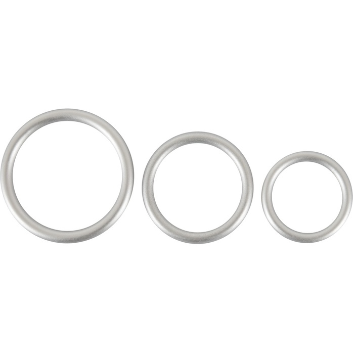 Набор из 3 эрекционных колец под металл Metallic Silicone Cock Ring Set - You2Toys. Фотография 2.