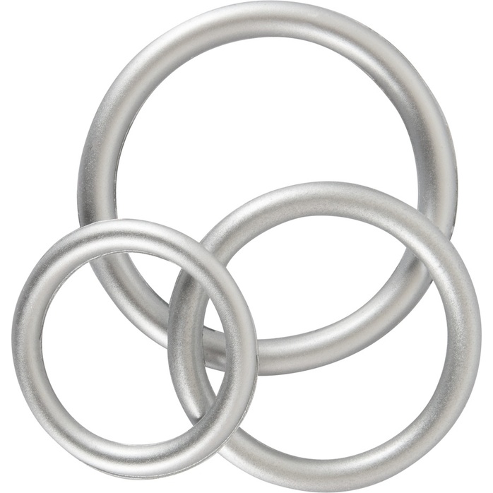 Набор из 3 эрекционных колец под металл Metallic Silicone Cock Ring Set - You2Toys