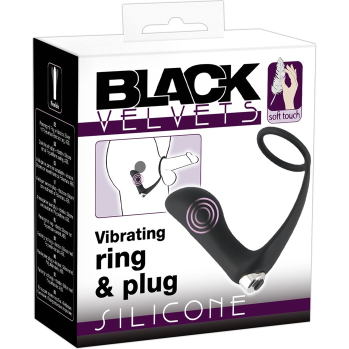 Черное эрекционное кольцо с анальной вибропробкой Vibrating Ring Plug - You2Toys. Фотография 10.
