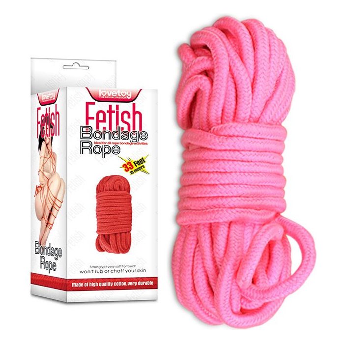 Розовая верёвка для любовных игр - 10 м. Фотография 3.