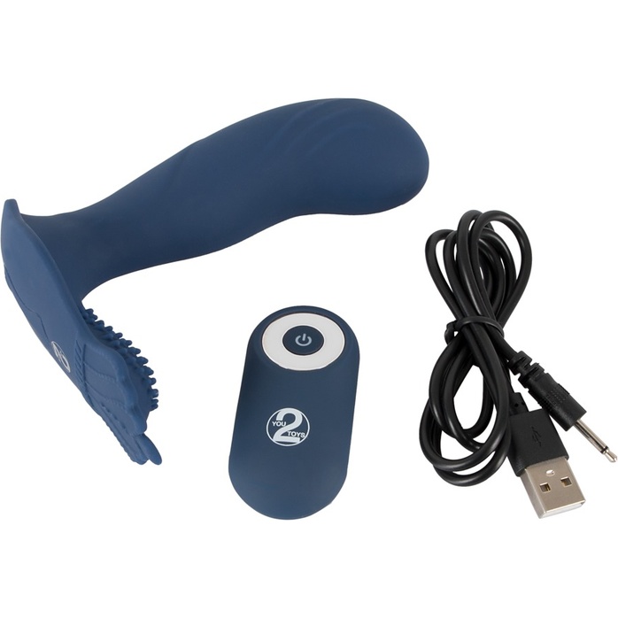 Синий вибростимулятор простаты Vibrating Butt Plug - 11,7 см - You2Toys. Фотография 6.