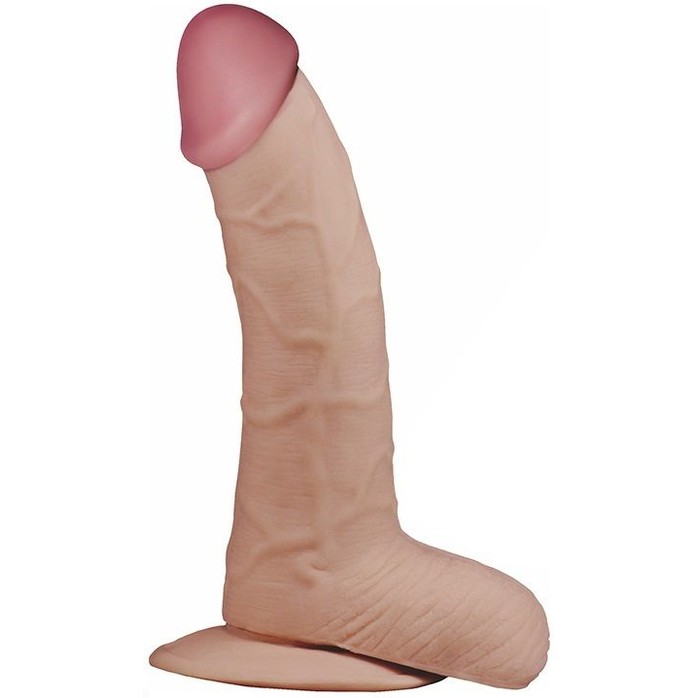 Телесный фаллоимитатор на подошве-присоске - 20 см