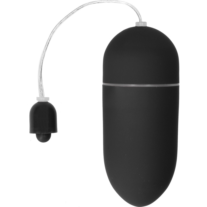 Черное гладкое виброяйцо Vibrating Egg - 8 см - Shots Toys