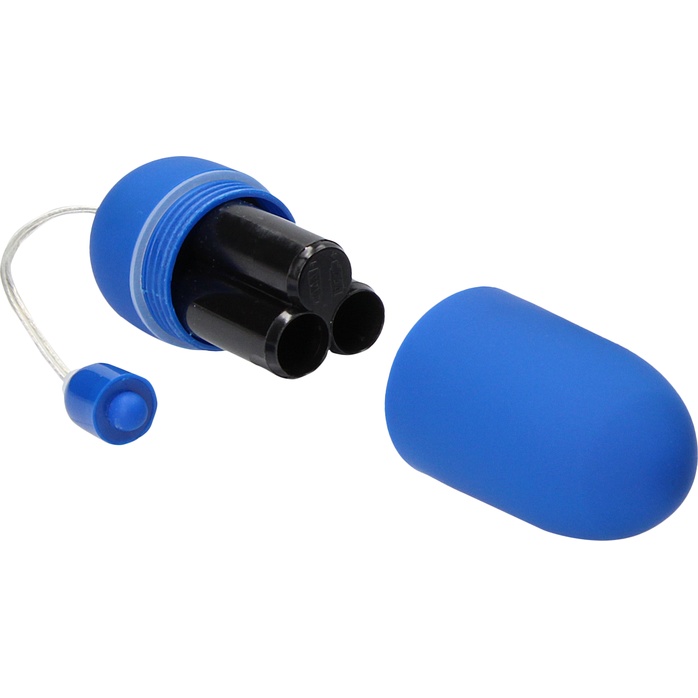 Синее гладкое виброяйцо Vibrating Egg - 8 см - Shots Toys. Фотография 3.