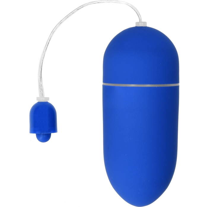 Синее гладкое виброяйцо Vibrating Egg - 8 см - Shots Toys