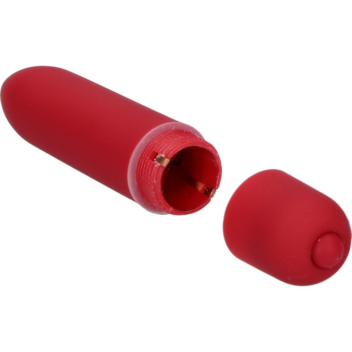 Красная удлинённая вибропуля Power Bullet Black - 8,3 см - Shots Toys. Фотография 3.
