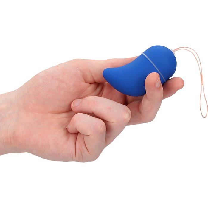 Синее виброяйцо Small Wireless Vibrating G-Spot Egg - Shots Toys. Фотография 2.