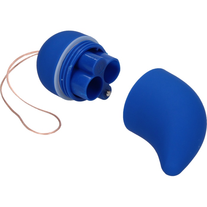 Синее виброяйцо Small Wireless Vibrating G-Spot Egg - Shots Toys. Фотография 4.
