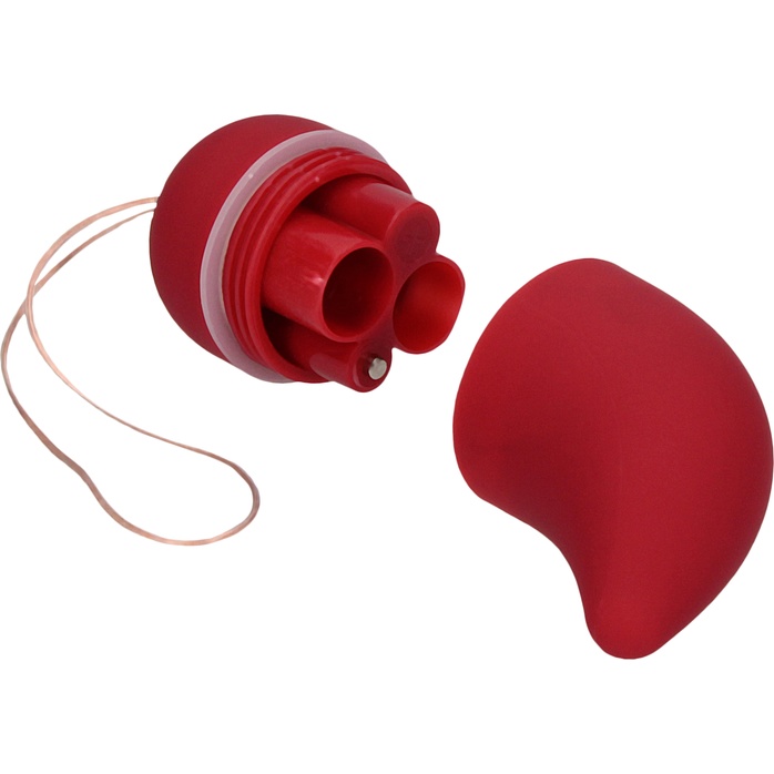 Красное виброяйцо Small Wireless Vibrating G-Spot Egg - Shots Toys. Фотография 4.