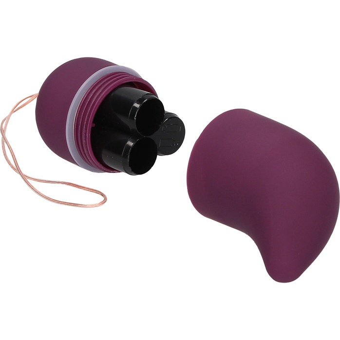 Фиолетовое виброяйцо Medium Wireless Vibrating G-Spot Egg с пультом - 7,5 см - Shots Toys. Фотография 5.