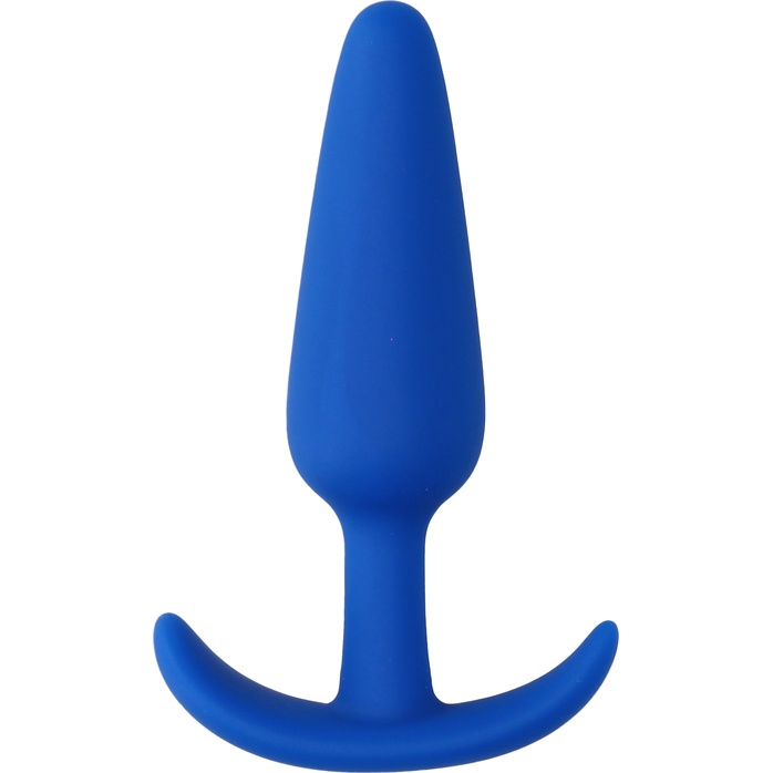 Синяя анальная пробка для ношения Slim Butt Plug - 8,3 см - Shots Toys