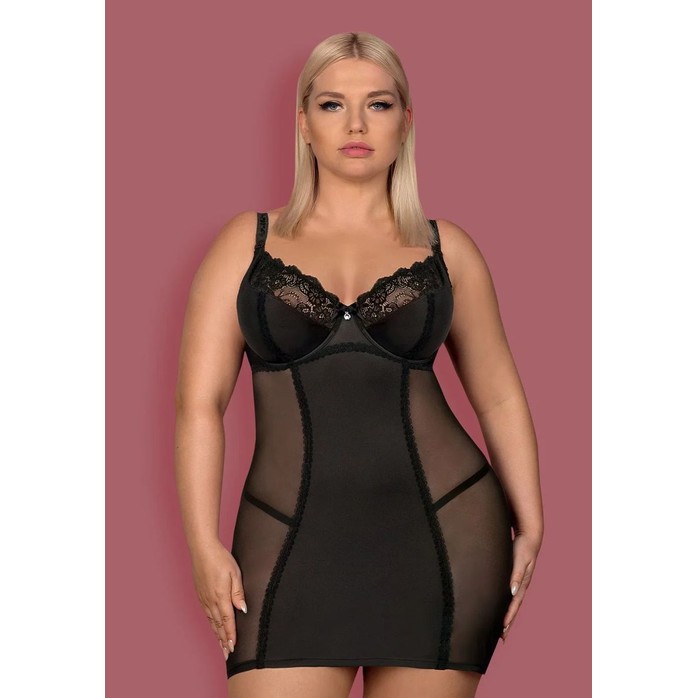 Облегающая сорочка Amallie с полупрозрачными вставками - Sexy