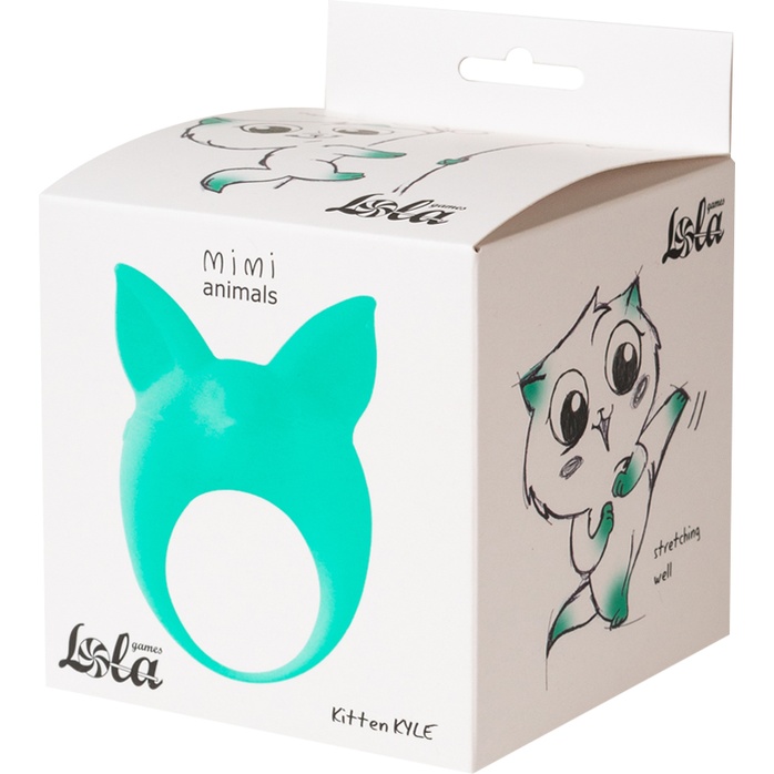 Зеленое эрекционное кольцо Kitten Kyle - MiMi Animals. Фотография 3.