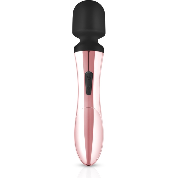 Черно-розовый вибромассажер Nouveau Curve Massager - 21 см - Rosy Gold