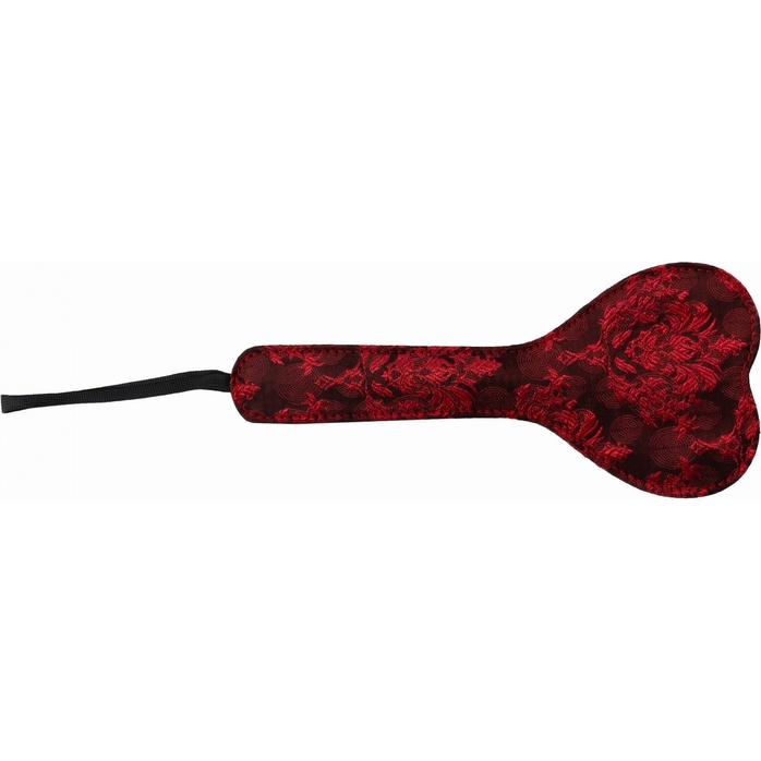 Красная шлепалка-сердечко с цветочным принтом - 28 см. Фотография 3.