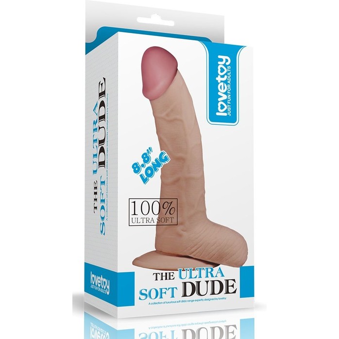 Фаллоимитатор-реалистик с мошонкой 8.8 The Ultra Soft Dude - 20 см. Фотография 3.