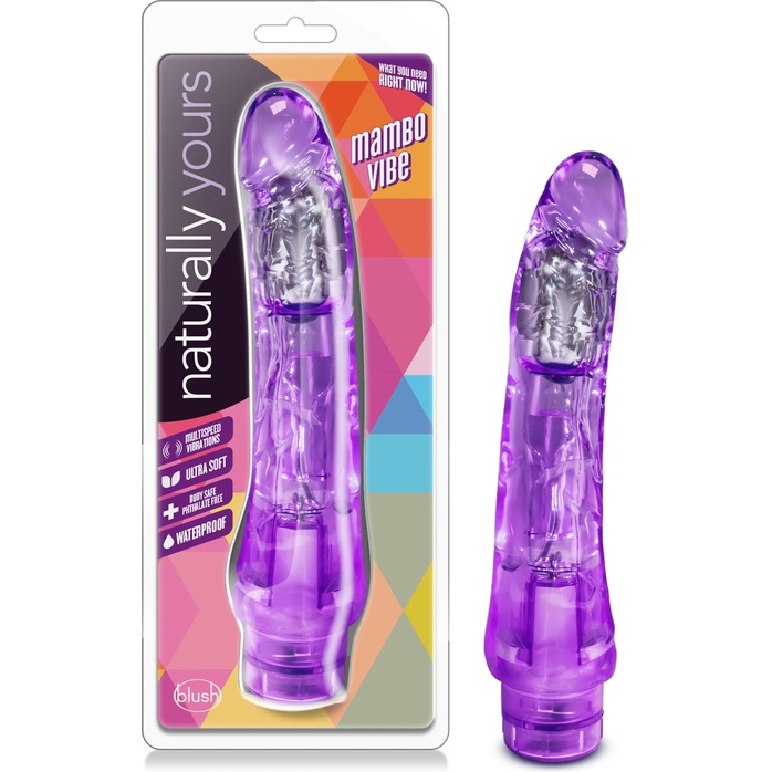 Фиолетовый вибратор-реалистик Mambo Vibe - 22,8 см - Naturally Yours. Фотография 4.