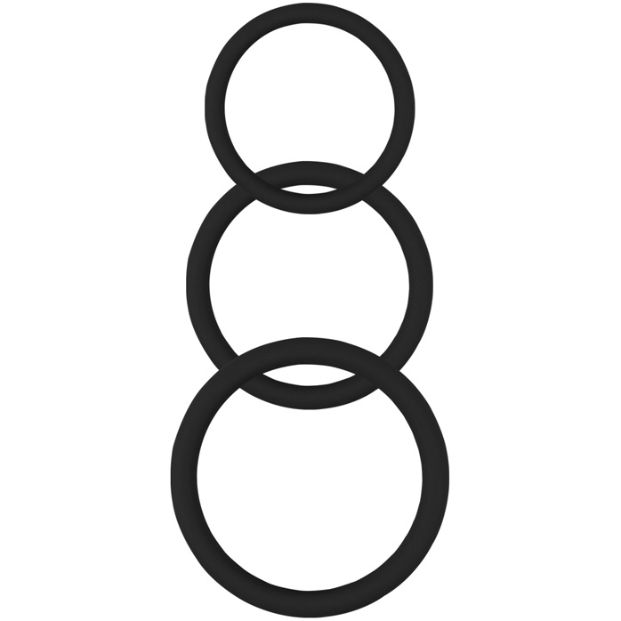 Набор из 3 черных эрекционных колец Magnum Force Cock Ring - Get Lock