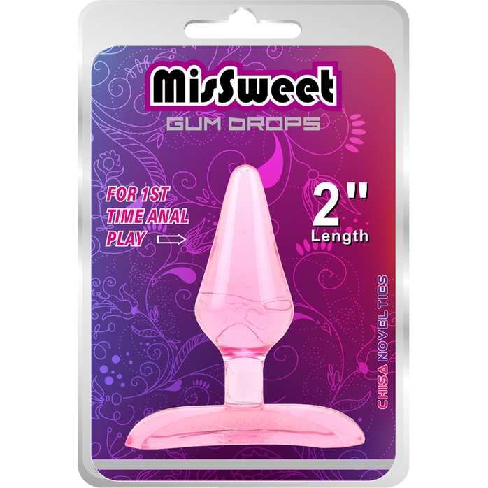 Розовая анальная пробка Gum Drops Plug - 6,6 см. Фотография 2.