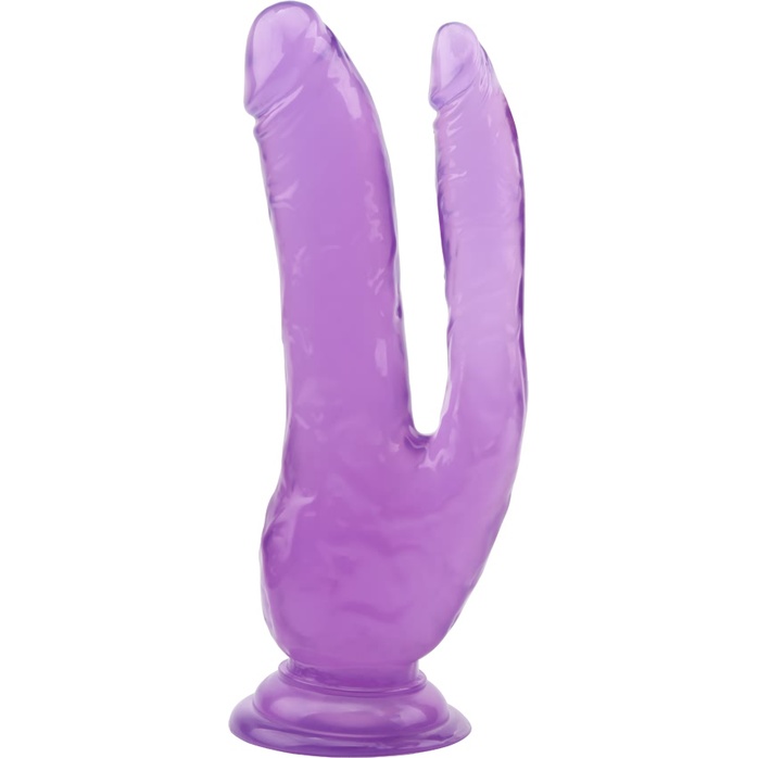 Фиолетовый анально-вагинальный фаллоимитатор - 20 см - Hi-Rubber