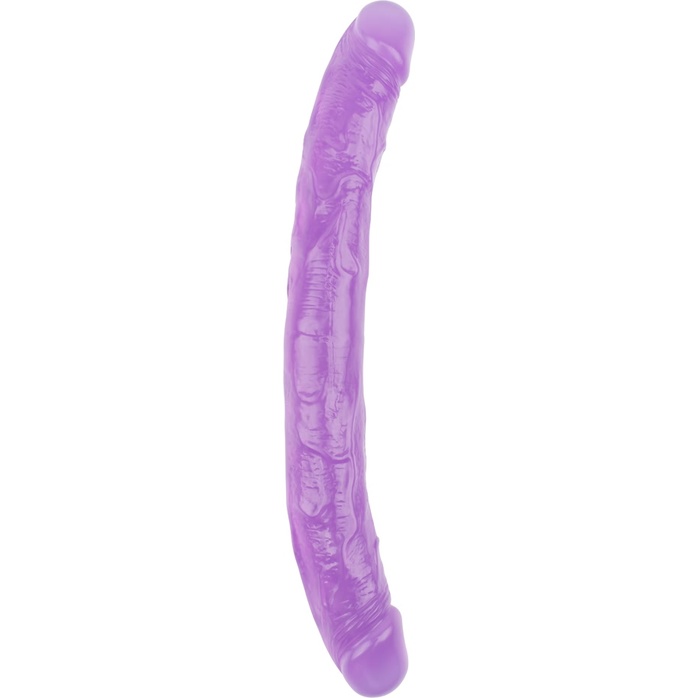 Фиолетовый двусторонний фаллоимитатор 12.8 Inch Dildo - 32,5 см - Hi-Rubber