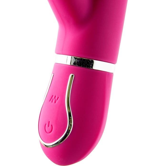 Розовый вибратор 10-SPEED TENDER TULIP со стимулятором клитора - 22 см - Vibes of Love. Фотография 4.