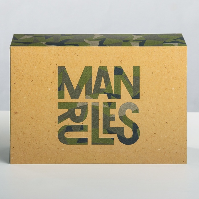 Складная коробка Man rules - 16 х 23 см - Дарите Счастье. Фотография 2.