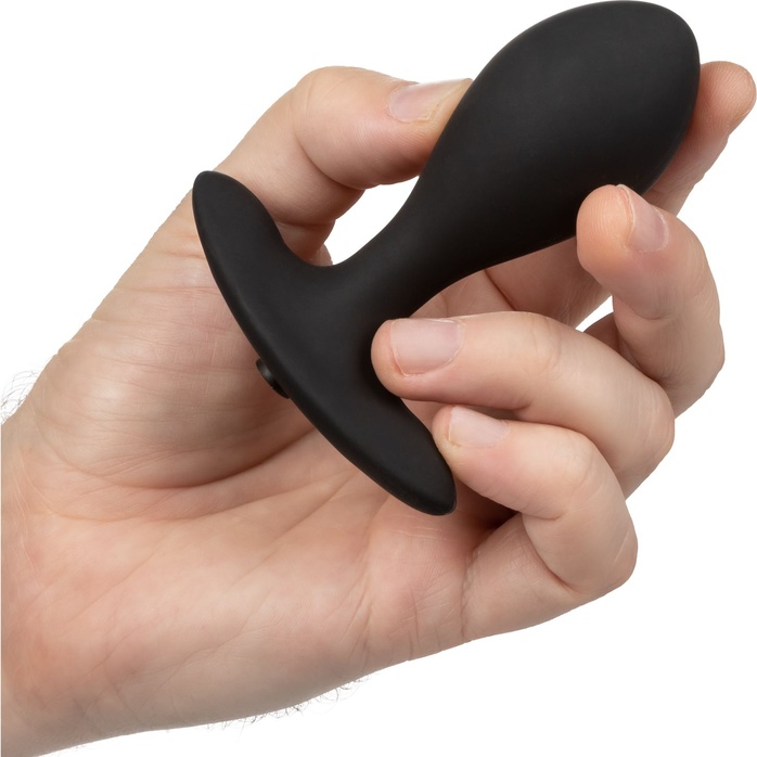 Черная расширяющаяся анальная пробка Weighted Silicone Inflatable Plug M - Anal Toys. Фотография 2.