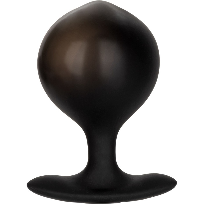 Черная расширяющаяся анальная пробка Weighted Silicone Inflatable Plug M - Anal Toys. Фотография 4.