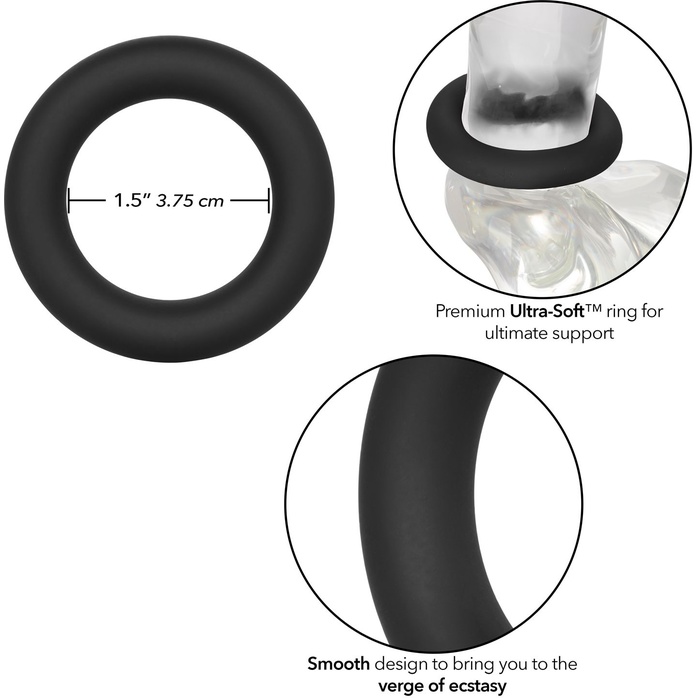 Черное эрекционное кольцо Link Up Ultra-Soft Verge - Rings!. Фотография 5.