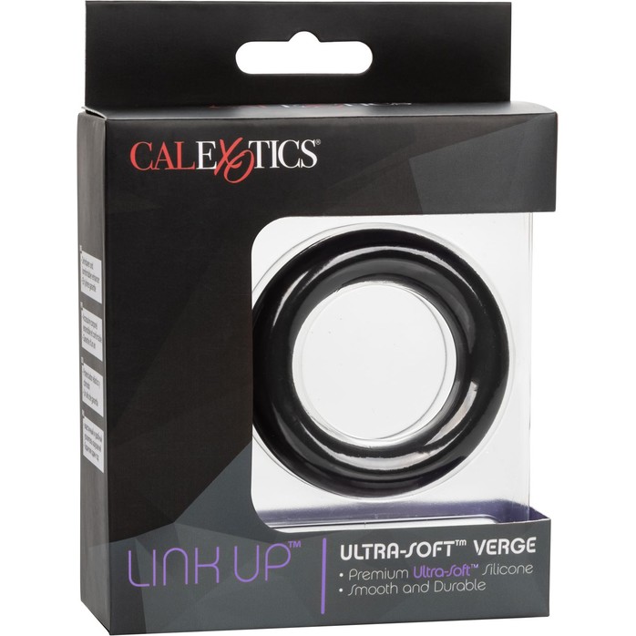 Черное эрекционное кольцо Link Up Ultra-Soft Verge - Rings!. Фотография 6.