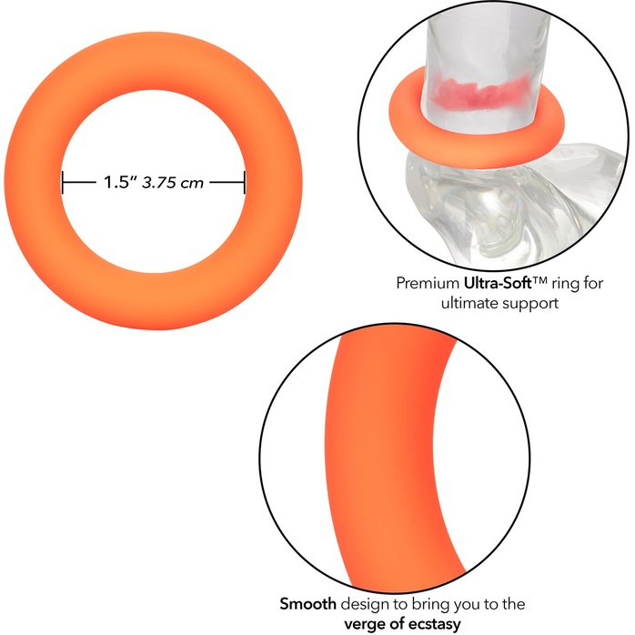Оранжевое эрекционное кольцо Link Up Ultra-Soft Verge - Rings!. Фотография 5.