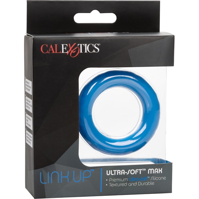Синее эрекционное кольцо Link Up Ultra-Soft Max - Rings!. Фотография 6.