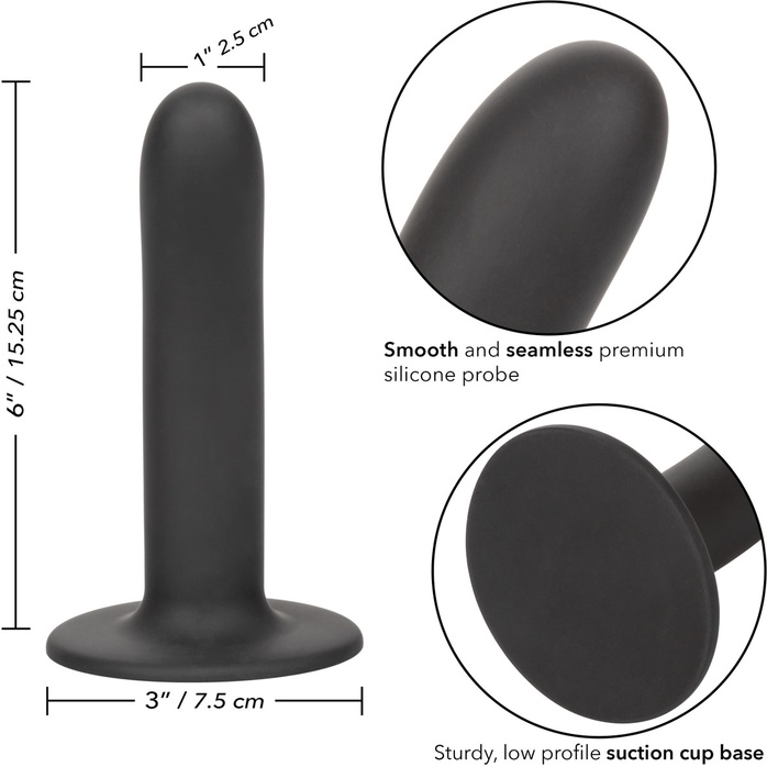Черный анальный стимулятор Silicone Smooth Probe - 15,25 см. Фотография 3.
