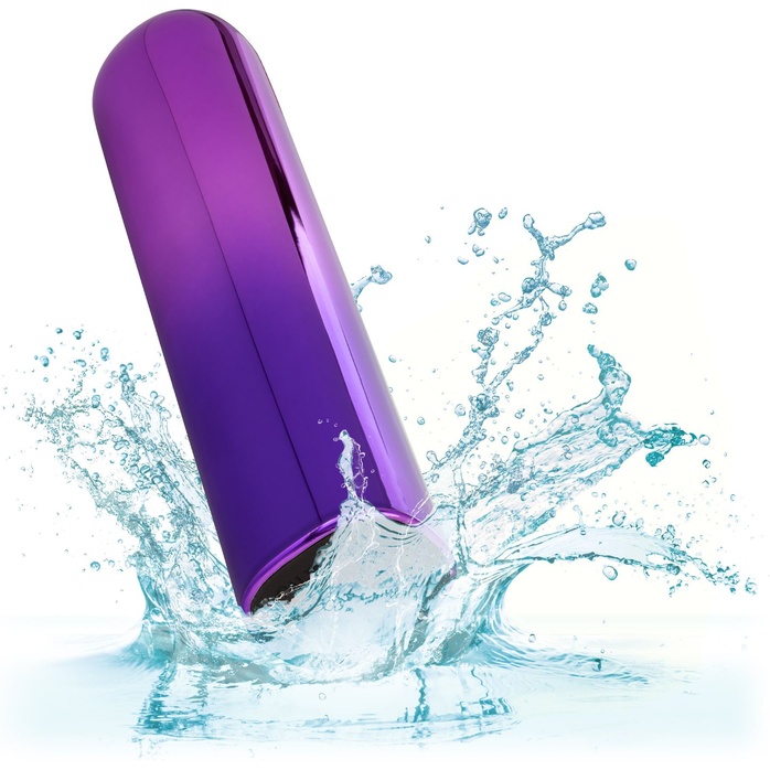 Фиолетовый гладкий мини-вибромассажер Glam Vibe - 9 см. Фотография 8.